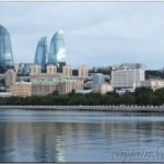Вид на город Баку с Каспийской Набережной. Азербайджан