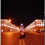 Проспект  Ленина ночью. Пустой.