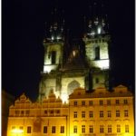 Тынская церковь в Праге ночью