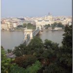 Вид на Цепной мост через Дунай. Будапешт