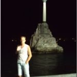 Памятник затонувшим кораблям  ночью. Севастополь. АР Крым, 2012й год.