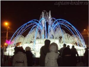 Зимний фонтан. Усинск. Республика Коми. 2013й год