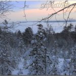 Зимний закат в Беломорье. В обед. Кандалакша, Мурманская область